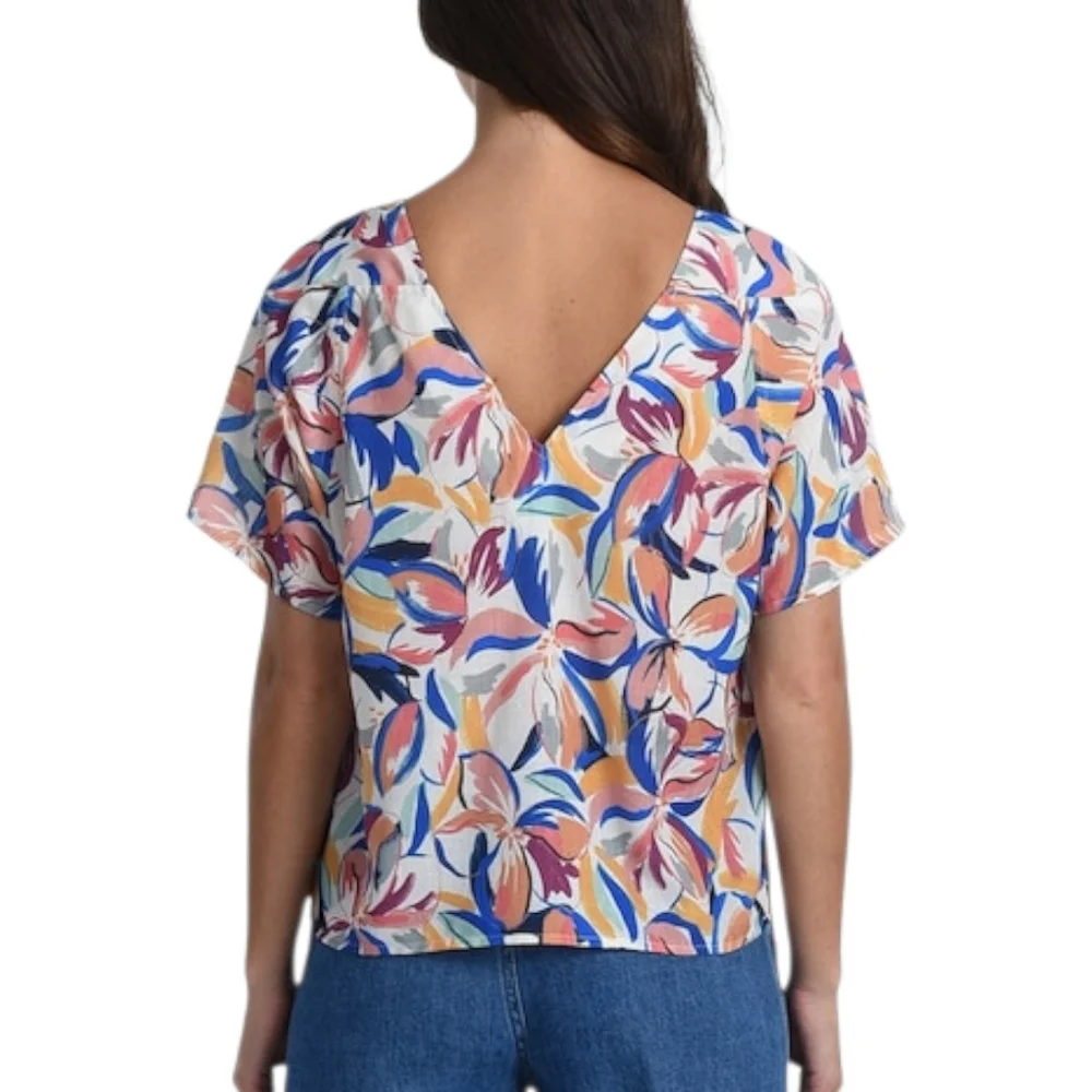 Molly Bracken Multicolor Floral V-Neck Top - Picture 2 of 6
